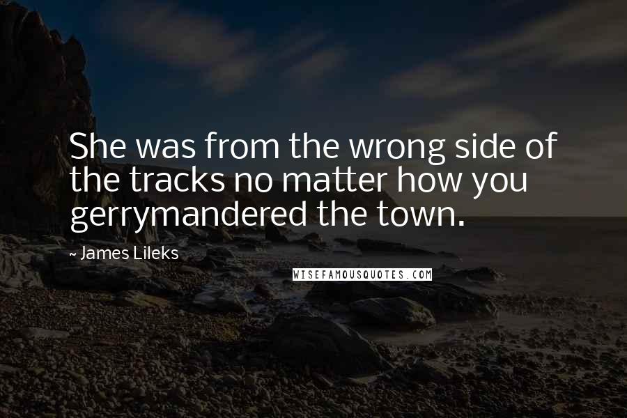 James Lileks Quotes: She was from the wrong side of the tracks no matter how you gerrymandered the town.