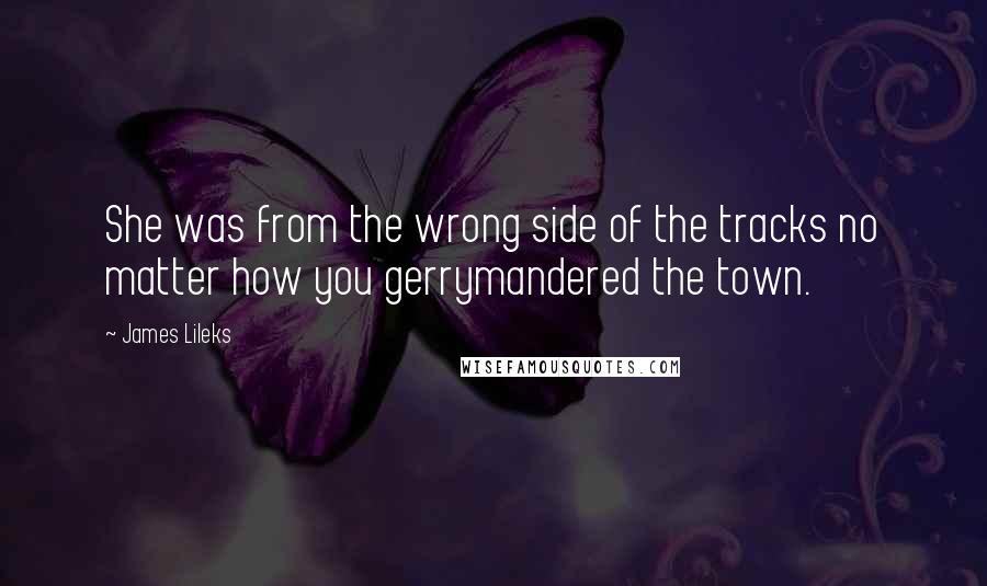 James Lileks Quotes: She was from the wrong side of the tracks no matter how you gerrymandered the town.