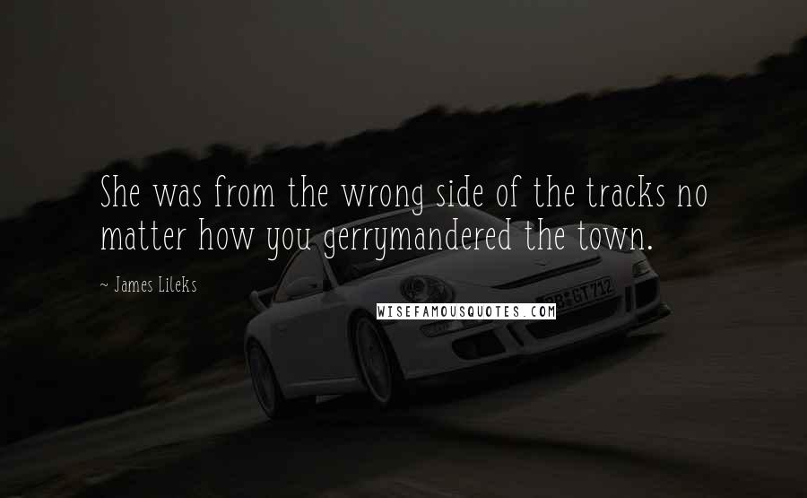 James Lileks Quotes: She was from the wrong side of the tracks no matter how you gerrymandered the town.