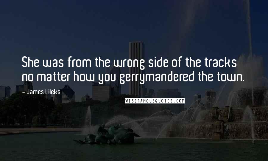 James Lileks Quotes: She was from the wrong side of the tracks no matter how you gerrymandered the town.