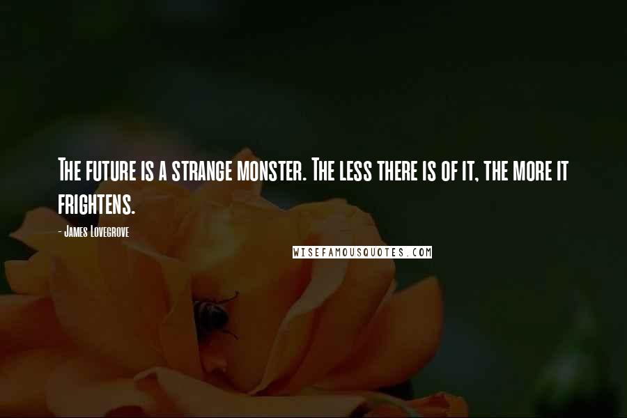 James Lovegrove Quotes: The future is a strange monster. The less there is of it, the more it frightens.