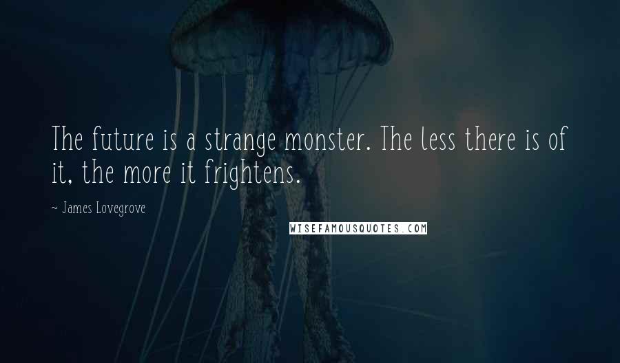 James Lovegrove Quotes: The future is a strange monster. The less there is of it, the more it frightens.