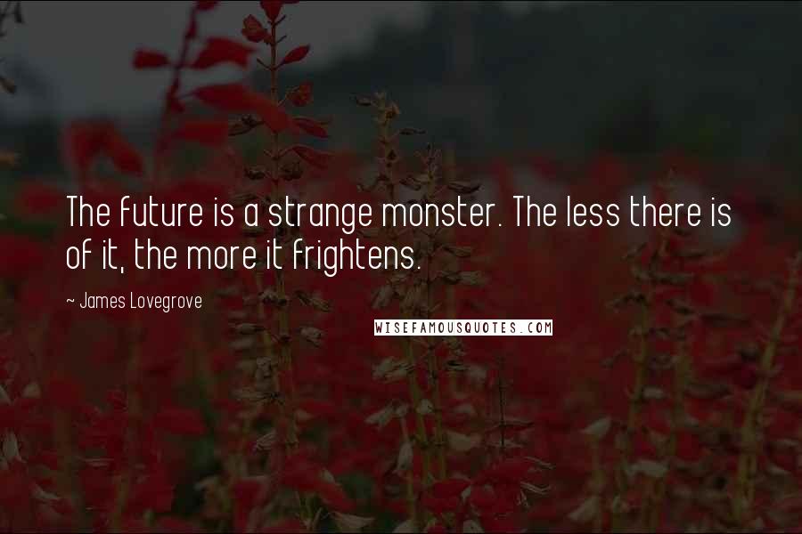 James Lovegrove Quotes: The future is a strange monster. The less there is of it, the more it frightens.