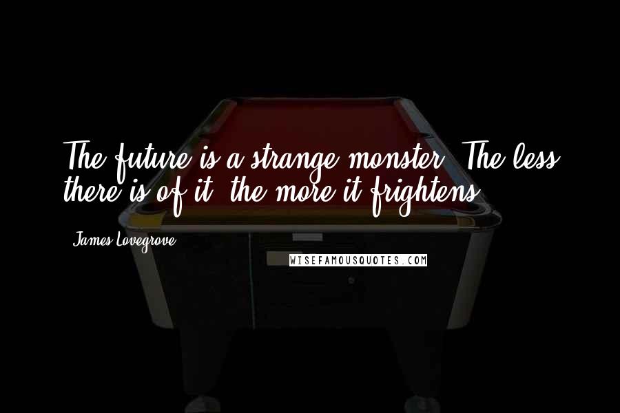 James Lovegrove Quotes: The future is a strange monster. The less there is of it, the more it frightens.