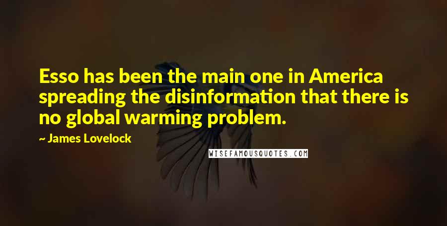 James Lovelock Quotes: Esso has been the main one in America spreading the disinformation that there is no global warming problem.