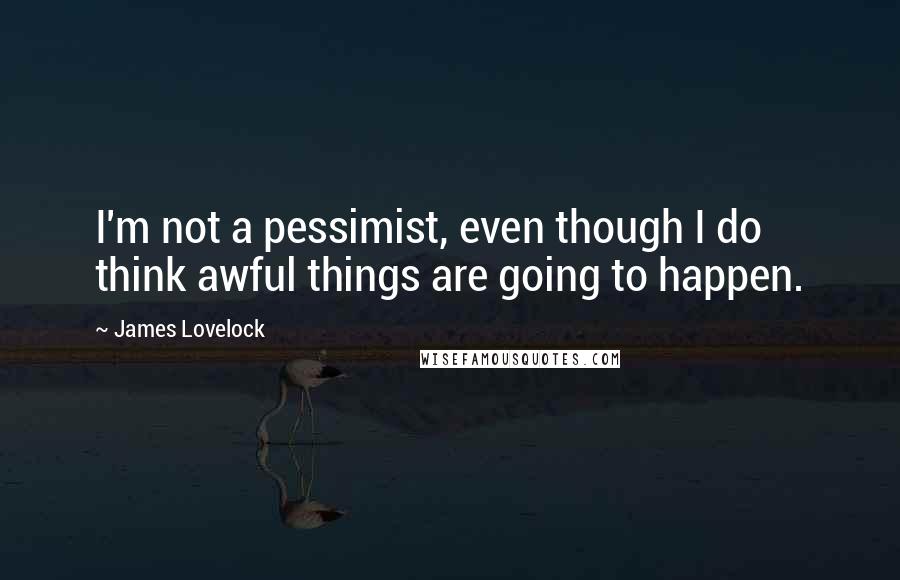James Lovelock Quotes: I'm not a pessimist, even though I do think awful things are going to happen.