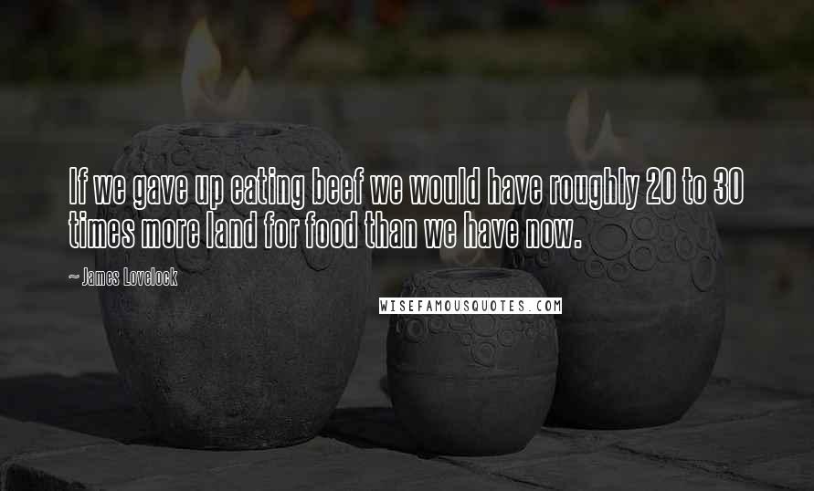 James Lovelock Quotes: If we gave up eating beef we would have roughly 20 to 30 times more land for food than we have now.