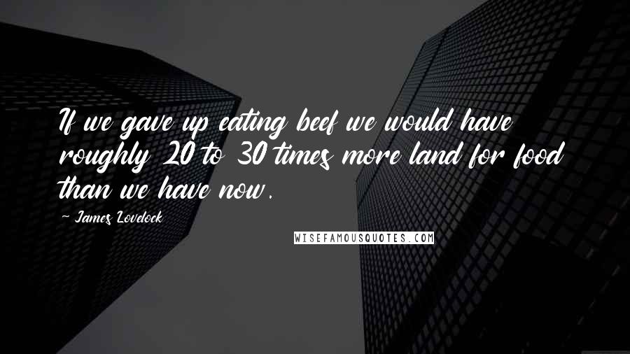 James Lovelock Quotes: If we gave up eating beef we would have roughly 20 to 30 times more land for food than we have now.