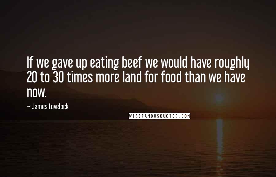 James Lovelock Quotes: If we gave up eating beef we would have roughly 20 to 30 times more land for food than we have now.