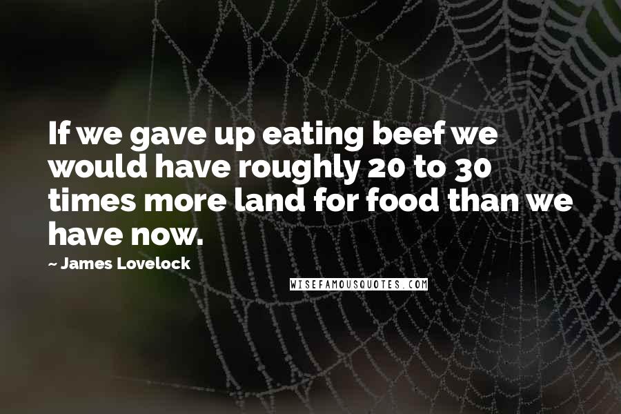 James Lovelock Quotes: If we gave up eating beef we would have roughly 20 to 30 times more land for food than we have now.