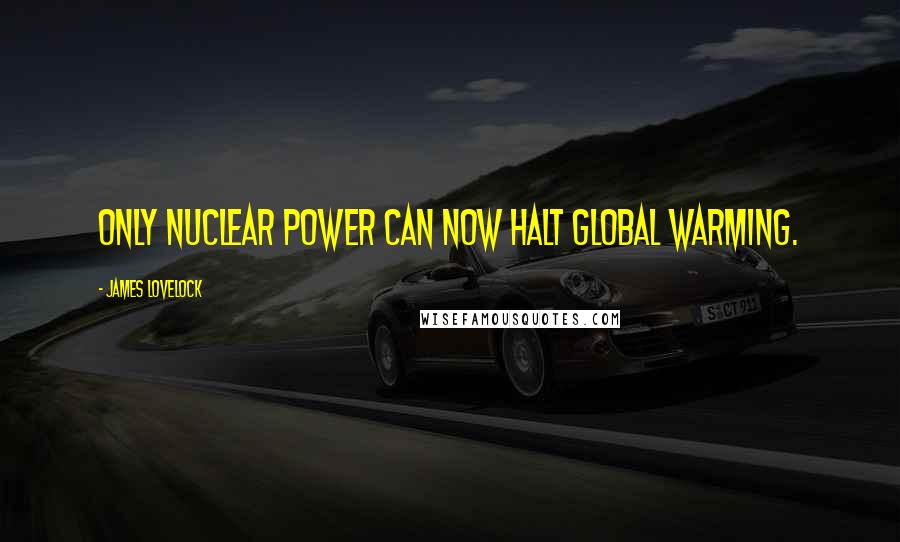 James Lovelock Quotes: Only nuclear power can now halt global warming.