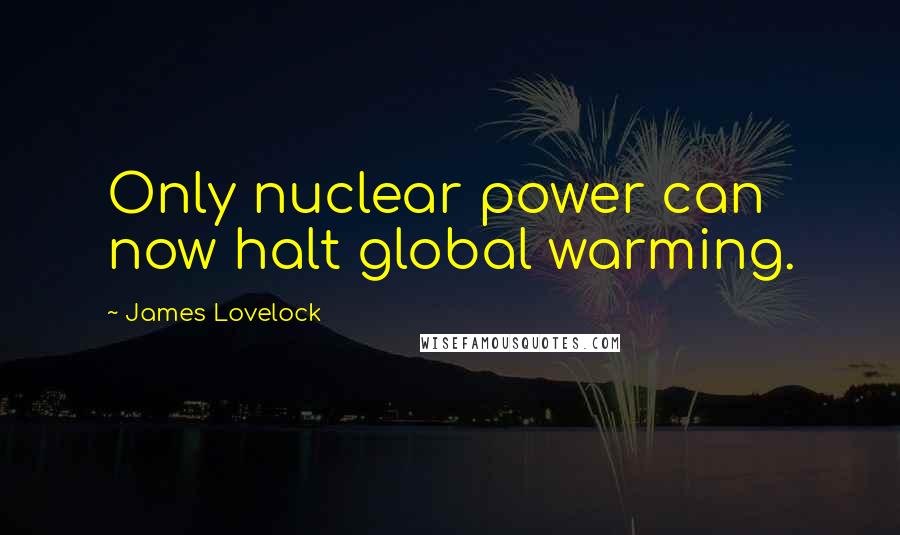 James Lovelock Quotes: Only nuclear power can now halt global warming.