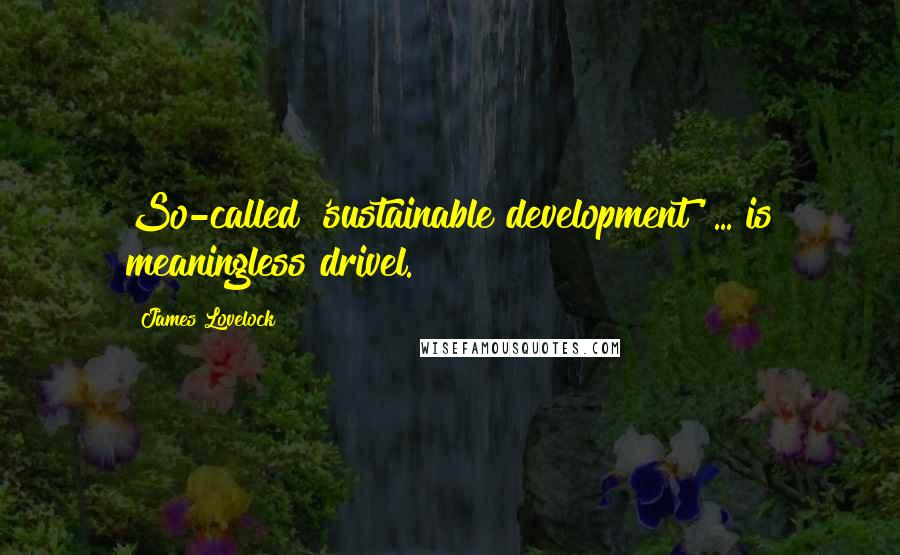James Lovelock Quotes: So-called 'sustainable development' ... is meaningless drivel.