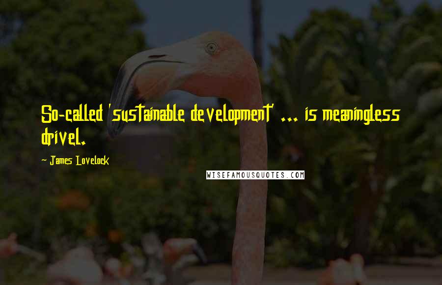 James Lovelock Quotes: So-called 'sustainable development' ... is meaningless drivel.
