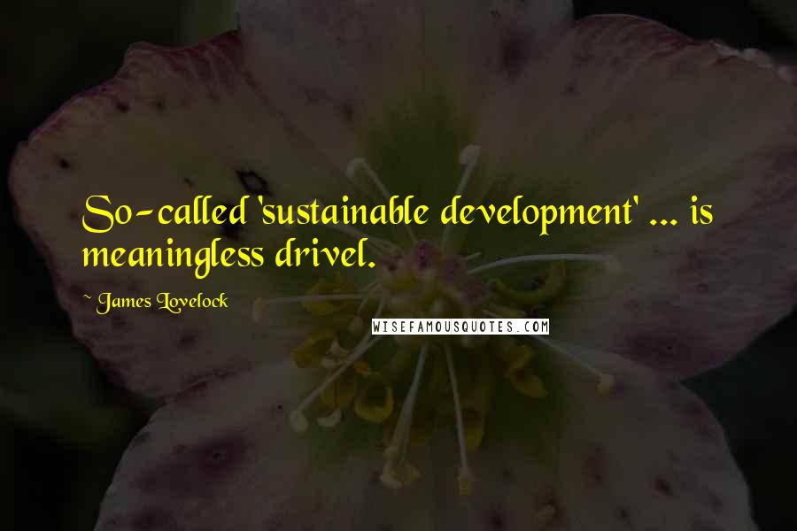 James Lovelock Quotes: So-called 'sustainable development' ... is meaningless drivel.