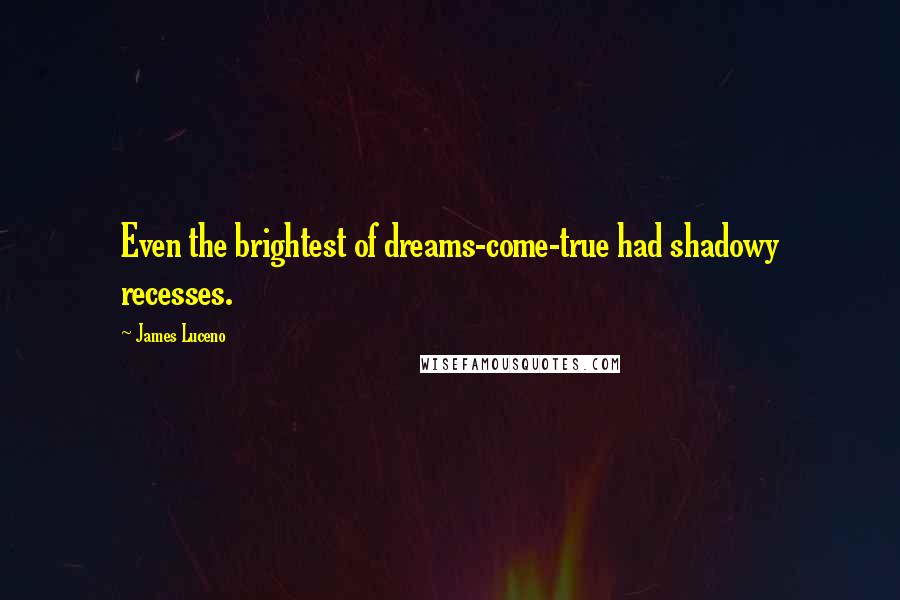 James Luceno Quotes: Even the brightest of dreams-come-true had shadowy recesses.