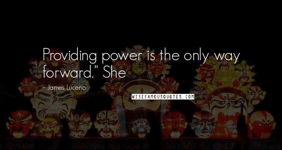 James Luceno Quotes: Providing power is the only way forward." She