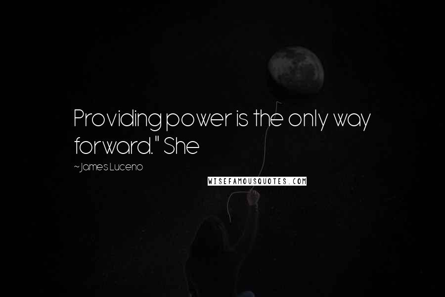 James Luceno Quotes: Providing power is the only way forward." She