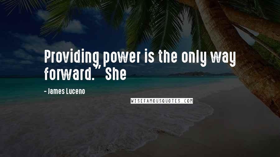 James Luceno Quotes: Providing power is the only way forward." She