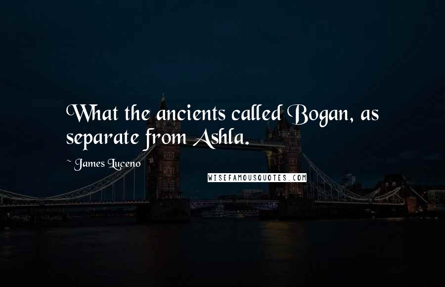 James Luceno Quotes: What the ancients called Bogan, as separate from Ashla.