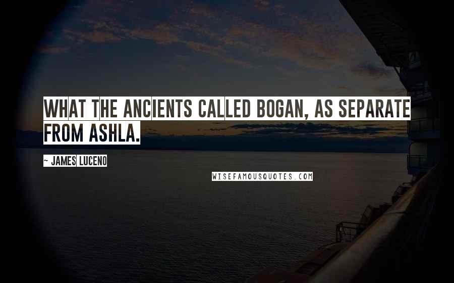 James Luceno Quotes: What the ancients called Bogan, as separate from Ashla.