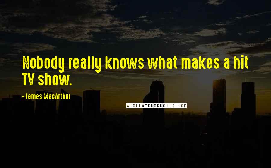 James MacArthur Quotes: Nobody really knows what makes a hit TV show.