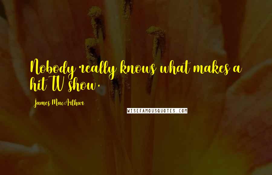 James MacArthur Quotes: Nobody really knows what makes a hit TV show.