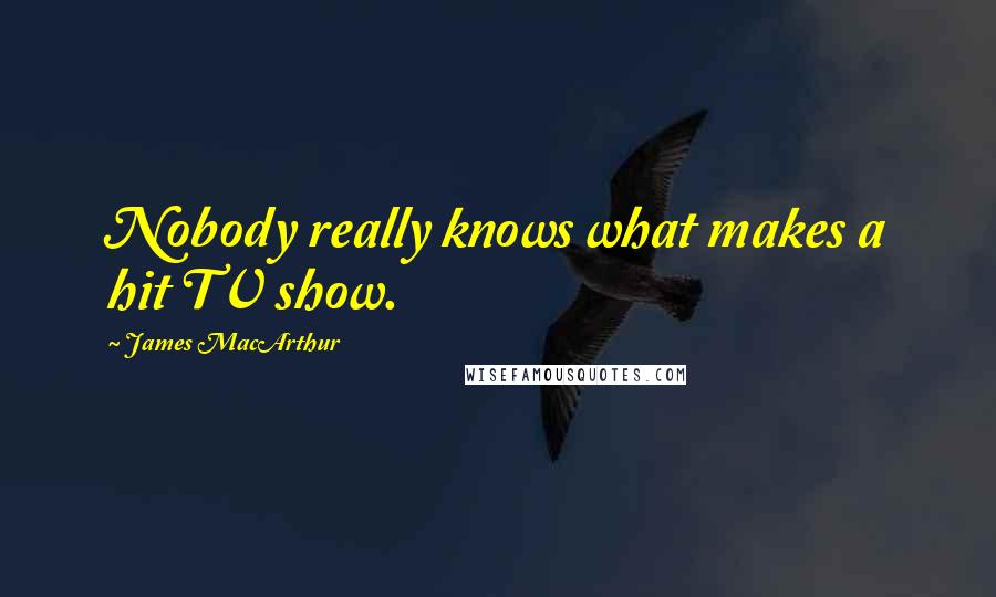 James MacArthur Quotes: Nobody really knows what makes a hit TV show.