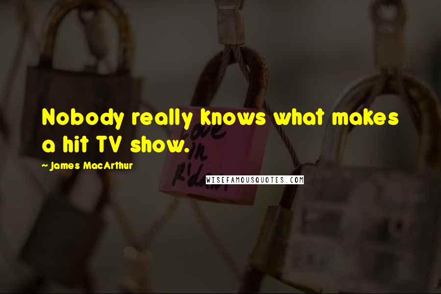 James MacArthur Quotes: Nobody really knows what makes a hit TV show.