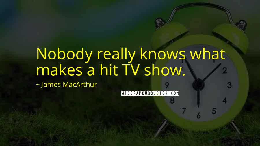 James MacArthur Quotes: Nobody really knows what makes a hit TV show.