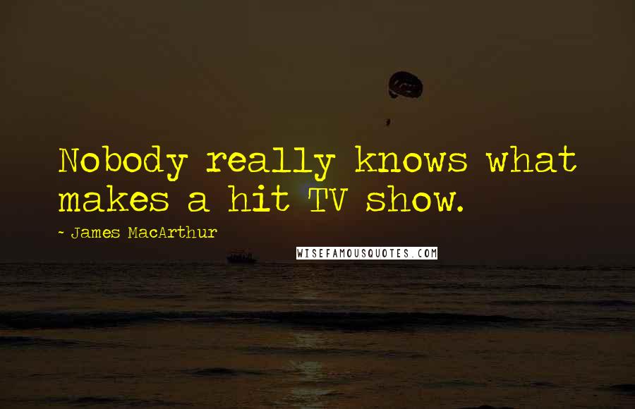 James MacArthur Quotes: Nobody really knows what makes a hit TV show.