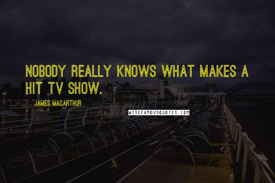 James MacArthur Quotes: Nobody really knows what makes a hit TV show.