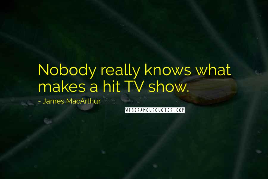 James MacArthur Quotes: Nobody really knows what makes a hit TV show.