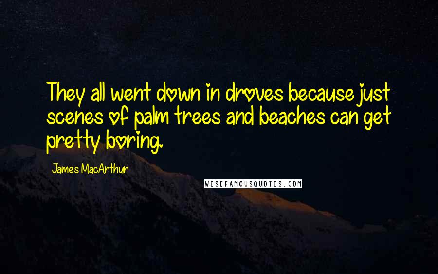 James MacArthur Quotes: They all went down in droves because just scenes of palm trees and beaches can get pretty boring.