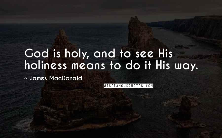 James MacDonald Quotes: God is holy, and to see His holiness means to do it His way.