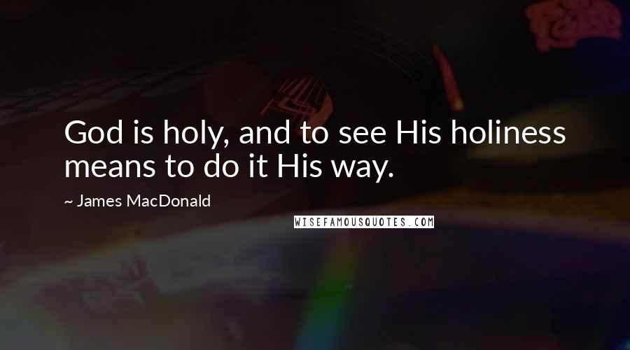 James MacDonald Quotes: God is holy, and to see His holiness means to do it His way.