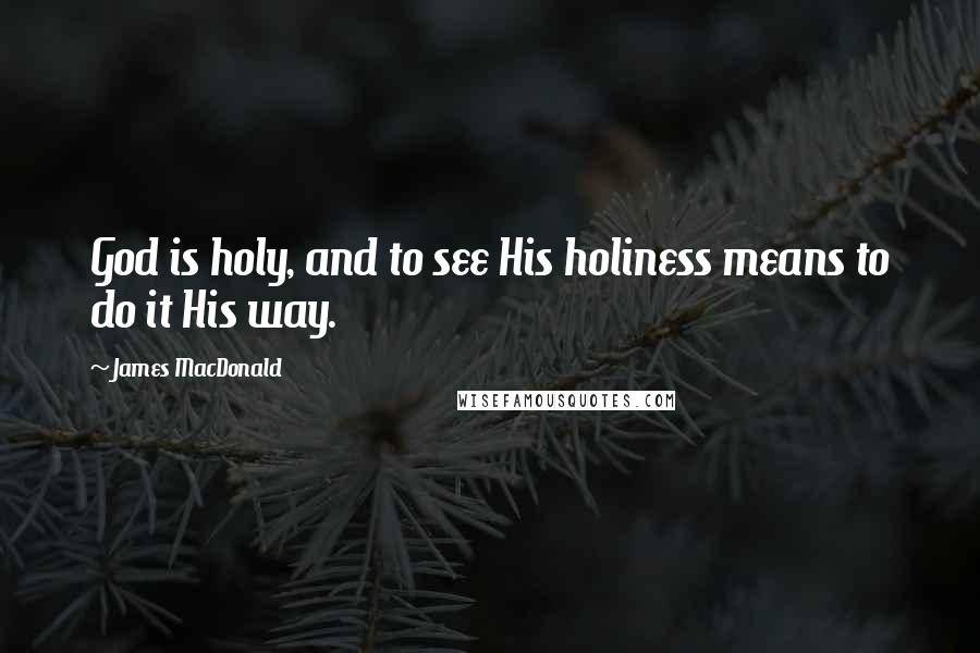 James MacDonald Quotes: God is holy, and to see His holiness means to do it His way.