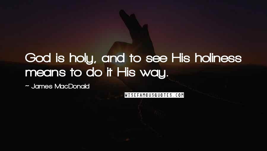 James MacDonald Quotes: God is holy, and to see His holiness means to do it His way.