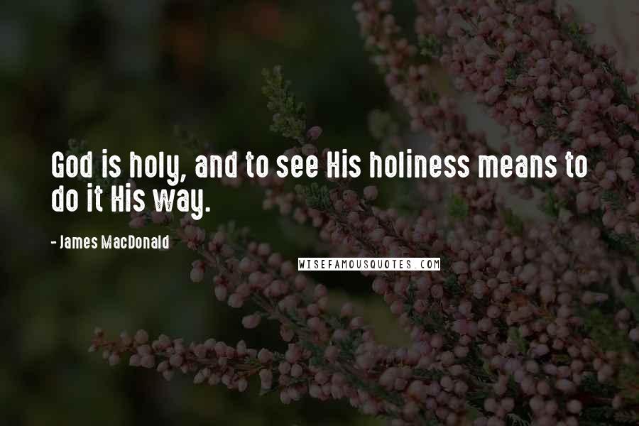 James MacDonald Quotes: God is holy, and to see His holiness means to do it His way.