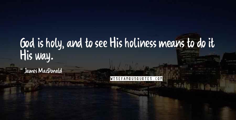 James MacDonald Quotes: God is holy, and to see His holiness means to do it His way.