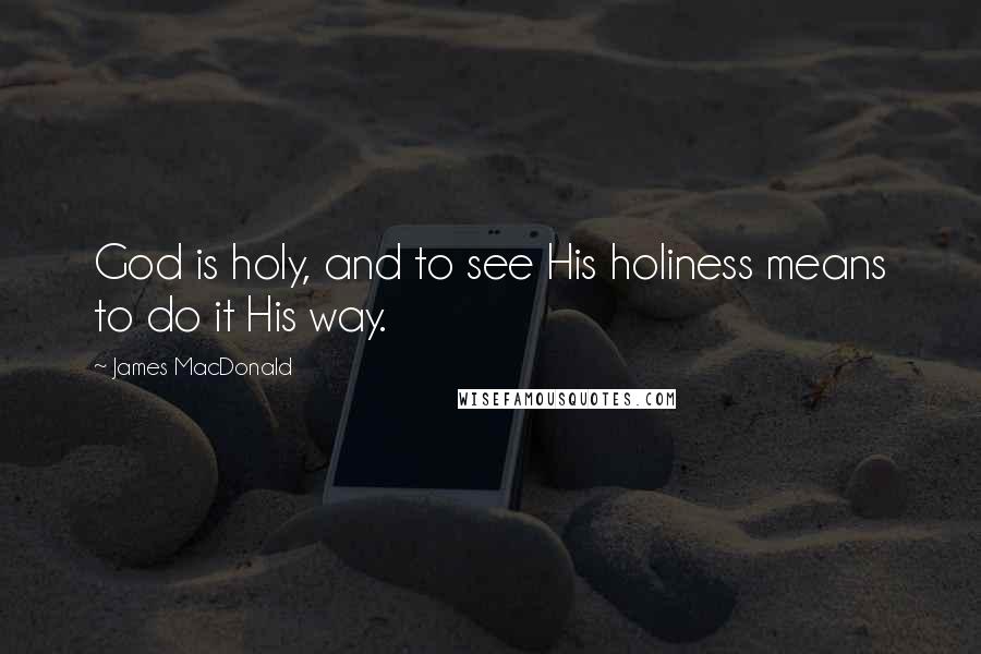 James MacDonald Quotes: God is holy, and to see His holiness means to do it His way.