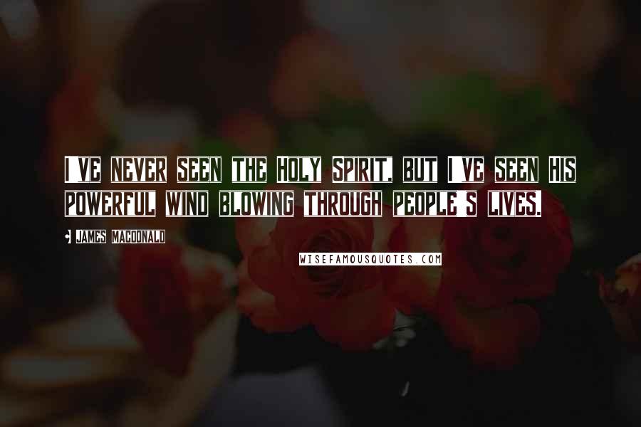 James MacDonald Quotes: I've never seen the Holy Spirit, but I've seen His powerful wind blowing through people's lives.