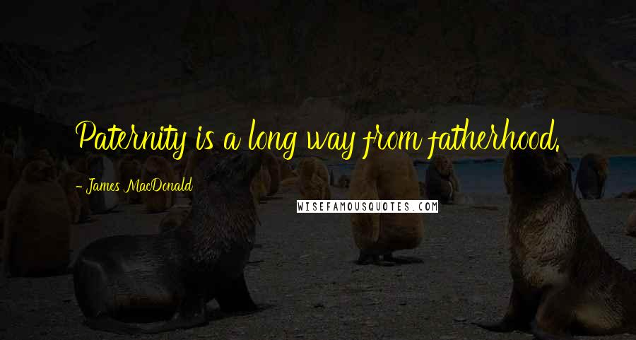 James MacDonald Quotes: Paternity is a long way from fatherhood.