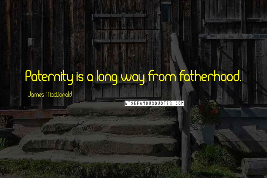 James MacDonald Quotes: Paternity is a long way from fatherhood.