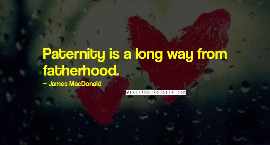 James MacDonald Quotes: Paternity is a long way from fatherhood.