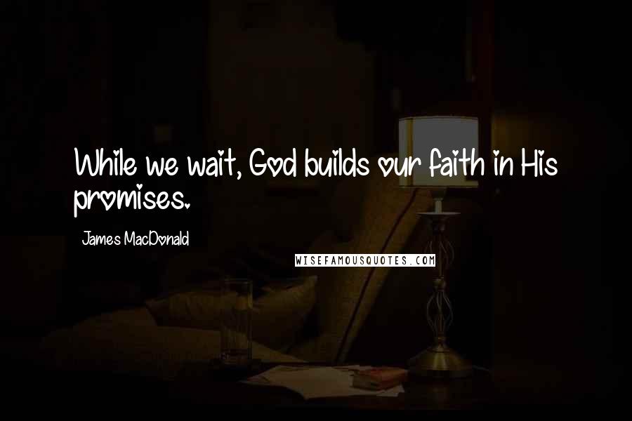 James MacDonald Quotes: While we wait, God builds our faith in His promises.