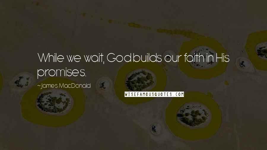 James MacDonald Quotes: While we wait, God builds our faith in His promises.