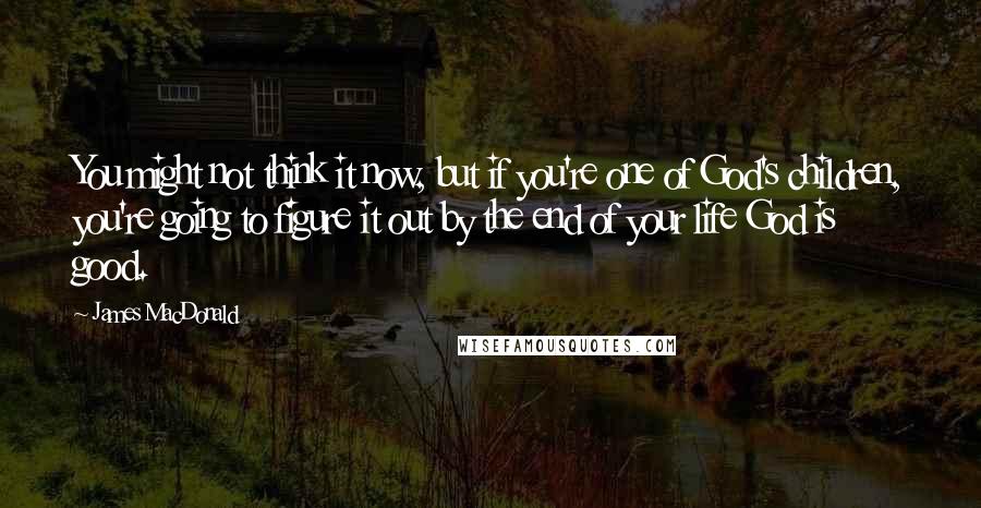 James MacDonald Quotes: You might not think it now, but if you're one of God's children, you're going to figure it out by the end of your life God is good.