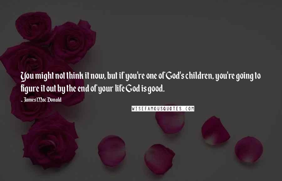 James MacDonald Quotes: You might not think it now, but if you're one of God's children, you're going to figure it out by the end of your life God is good.