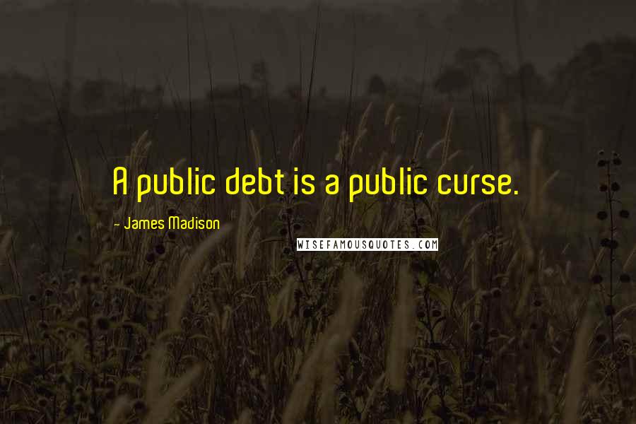 James Madison Quotes: A public debt is a public curse.